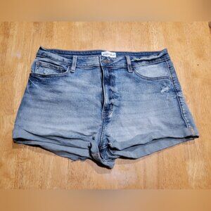 EUC Studio Blue lightwash distressed denim shorts